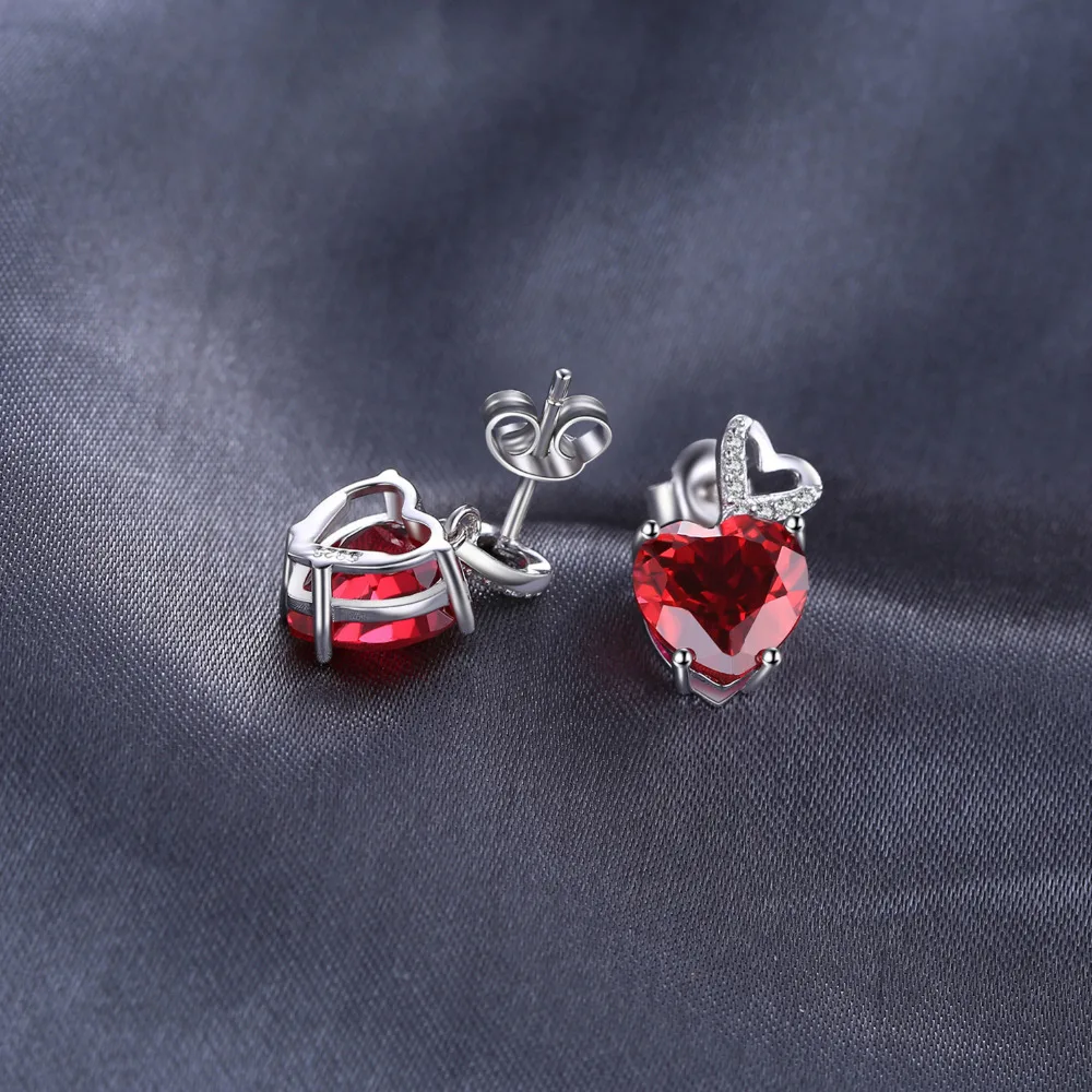 JewelryPalace сердце любовь 7.2ct создан Красные Рубины серьги 925 серебро best Свадебные