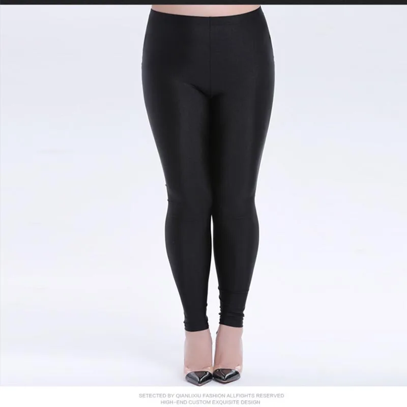 

2019summer leggings Sexy Thin Black Leggings Stretchy Plus Size 4XL 5XL black Glossy pants outside wearing pantsThin section