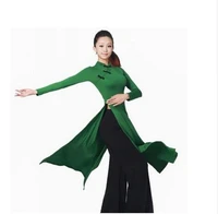 women improved long cheongsam chinese classical dance costumes customize long sleeves lady vietnam robes traditional aodai