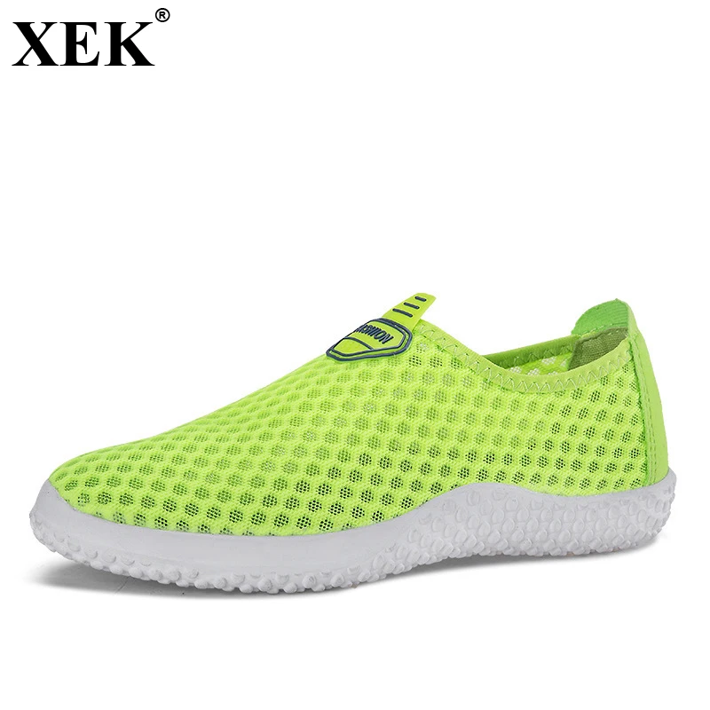 

XEK 2018 New Summer Mesh Breathable Fashion Shoes Women Casual Sneakers Trend Light Wading Shoes Beach Light Shoes JH169