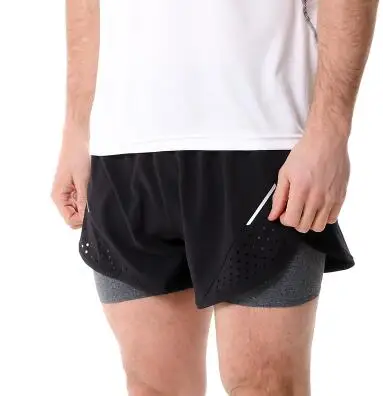 Male gray DICHSKI 2 в 1 Мужские шорты для марафона шорты для бега спортивные шорты для спортзала спортивные велосипедные шорты женская одежда больших размеров - Цвет: Male gray