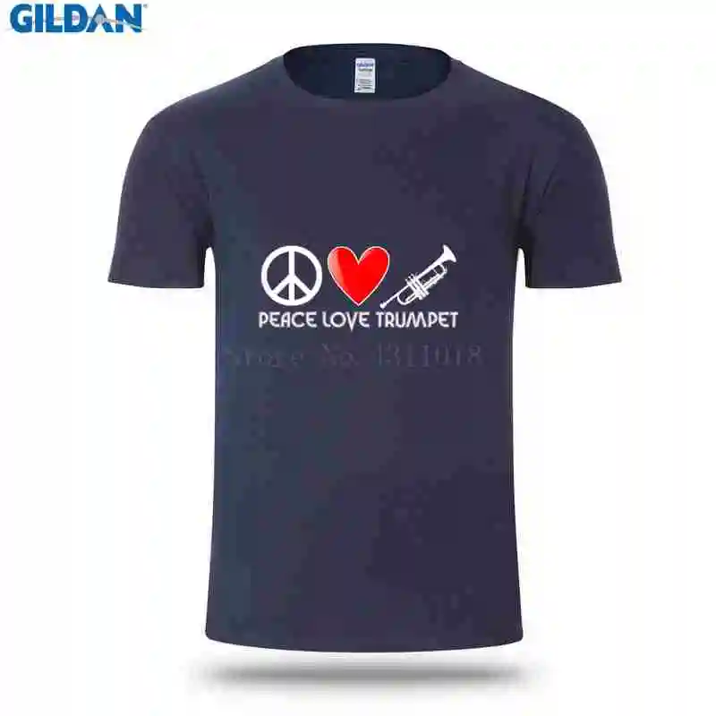 Печатных футболка Для мужчин 100% хлопок удобные Peace Love труба Размеры S-3xl