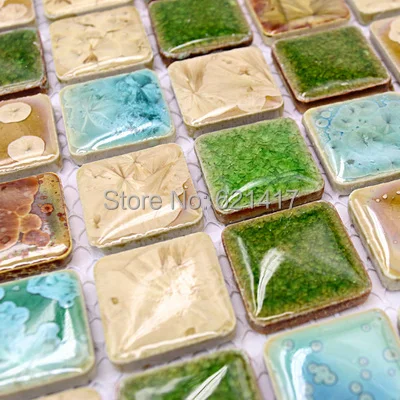 Свежая светильник Ая синяя фарфоровая мозаика кухонная плитка Backsplash HL HMCM1009N