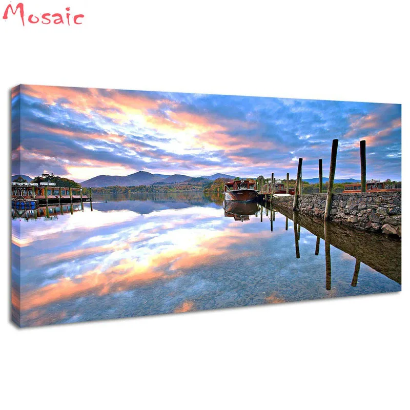 

5d алмазная картина кантри мост голубое небо пейзаж мозаика картина ручной работы горный хрусталь рукоделие Алмазная вышивка Декор