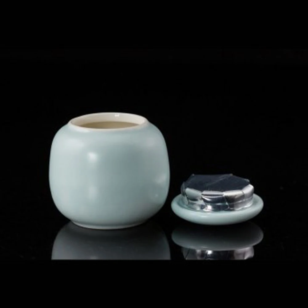Blue Airtight 30g Matcha Caddy Porcelain Mini Tea Empty Storage canister Powder Can Sugar China Jar Decoration |