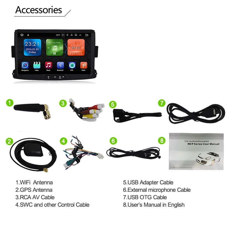 8 "2 DIN 2 Din Авто Радио Android 0 9 для Dacia Sandero Duster Renault Captur Lada Xray Logan2 Автомобильный