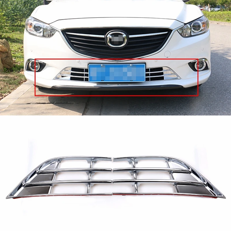 Автомобильный Стайлинг для Mazda 6 M6 Atenza ABS Хром Передняя головка верхняя решетка Вокруг отделки декоративная накладка 2 шт