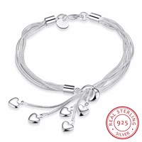 lekani wholesale 925 sterling silver bracelet hook five heart high quality fine jewelry accessories silver bracele