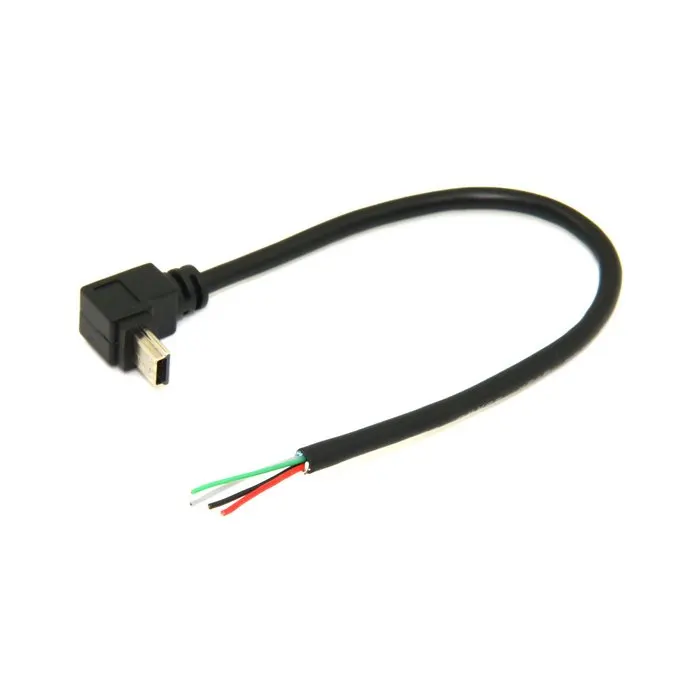 5 шт./лот мини USB контактов вверх под прямым углом 90 градусов до 4 проводов открытый