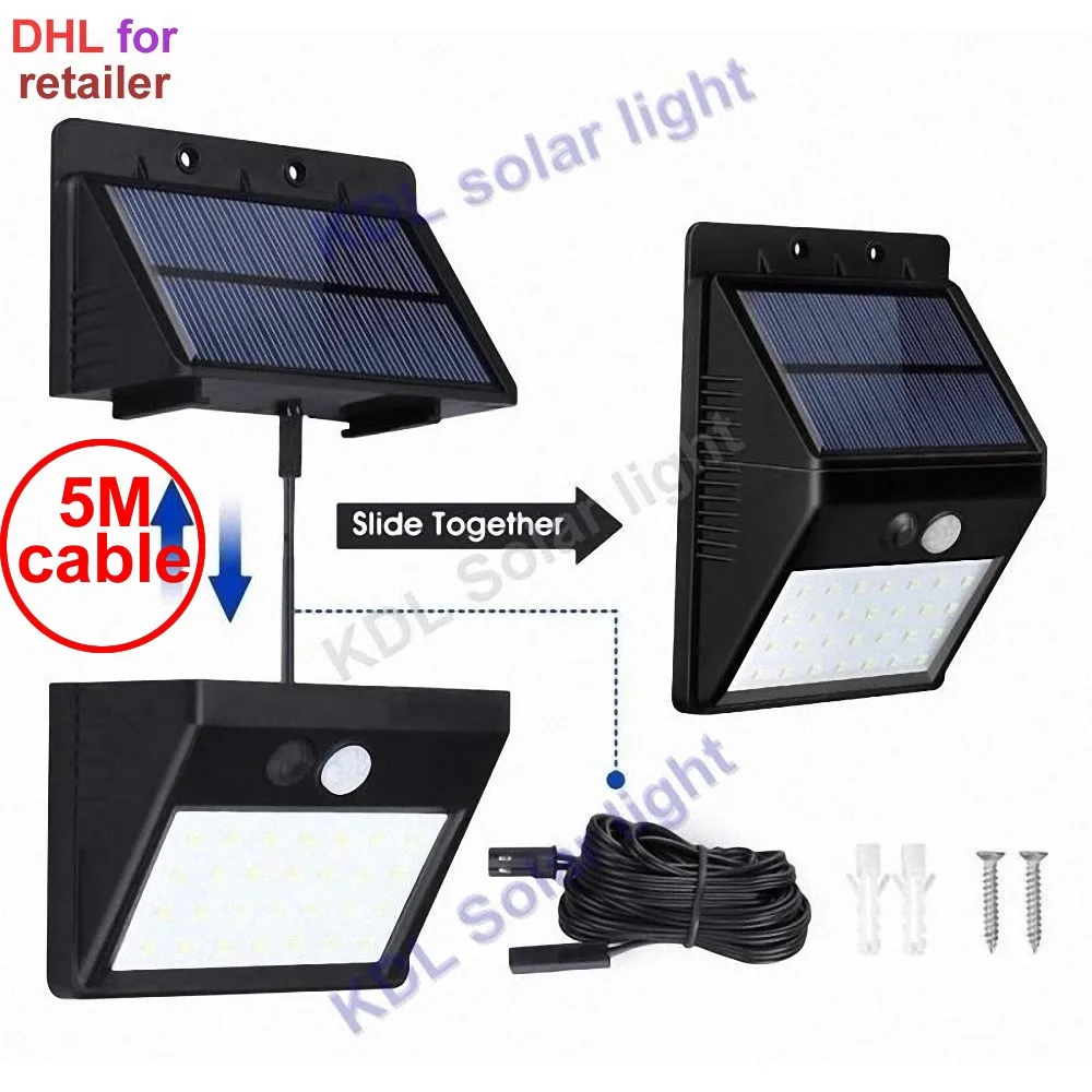 30 led 500lm Солнечный свет раздельный монтаж pIR motion 3 senser новейший 500LUX LED IP Новый 2018 5 м