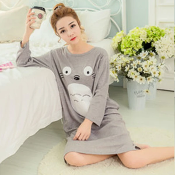 Grey KISBINI для женщин пижамы хлопковые летние женские милый кот ночная рубашка ночная одежда для беременных повседневное домашняя - Цвет: Grey