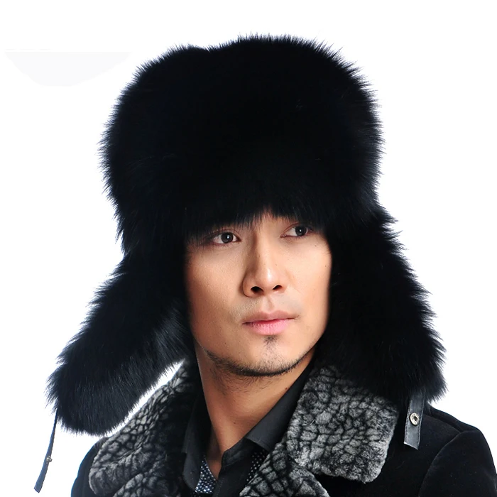 real silver fox fur hat fur hat sheepskin lei feng cap fur hat good quality genuine fur