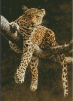 1416182728 top quality hotselling lovely counted cross stitch kit leopard panther on tree animal