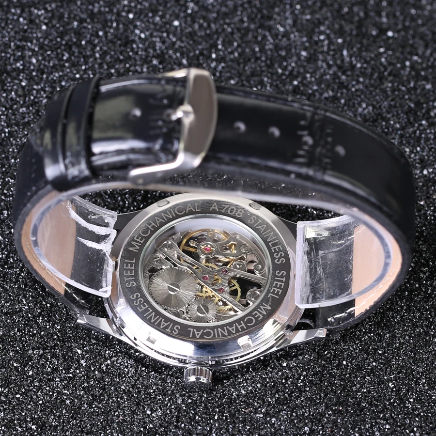 Часы наручные Winner Мужские механические модные стильные брендовые Роскошные