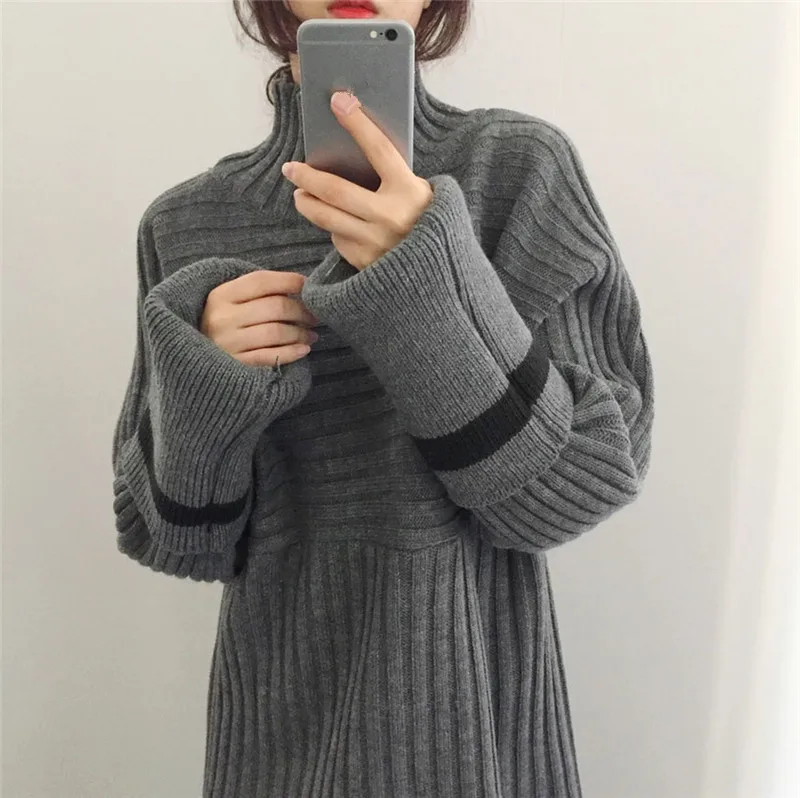 Korobov Korean Turtleneck Knitwear Feminina 2018 New Arrival Vintage Casual Female Sweaters Loose Warm Women Pullovers 76444 | Женская
