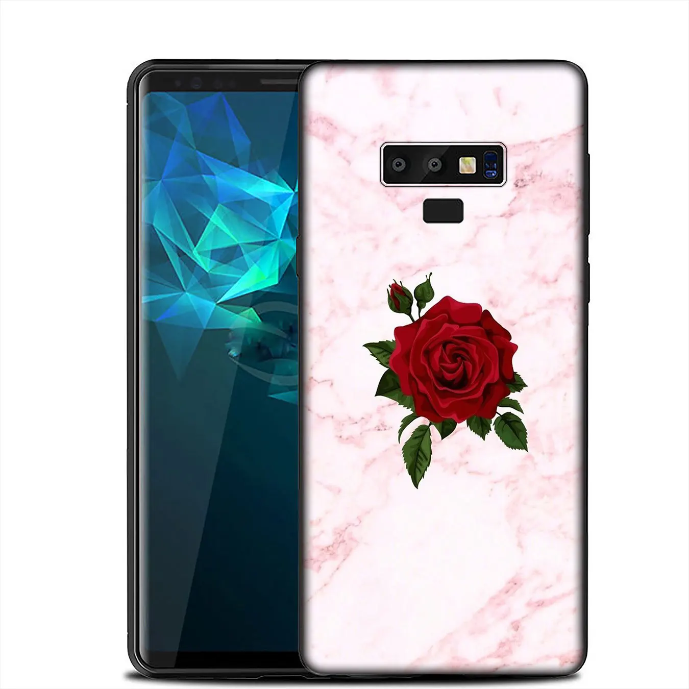 IYICAO Red Rose Power Girl Marble Soft Silicone Case for Samsung Galaxy A6 A9 A8 A7 2018 A3 A5 2016 2017 Note 9 8 10 Plus Lite |