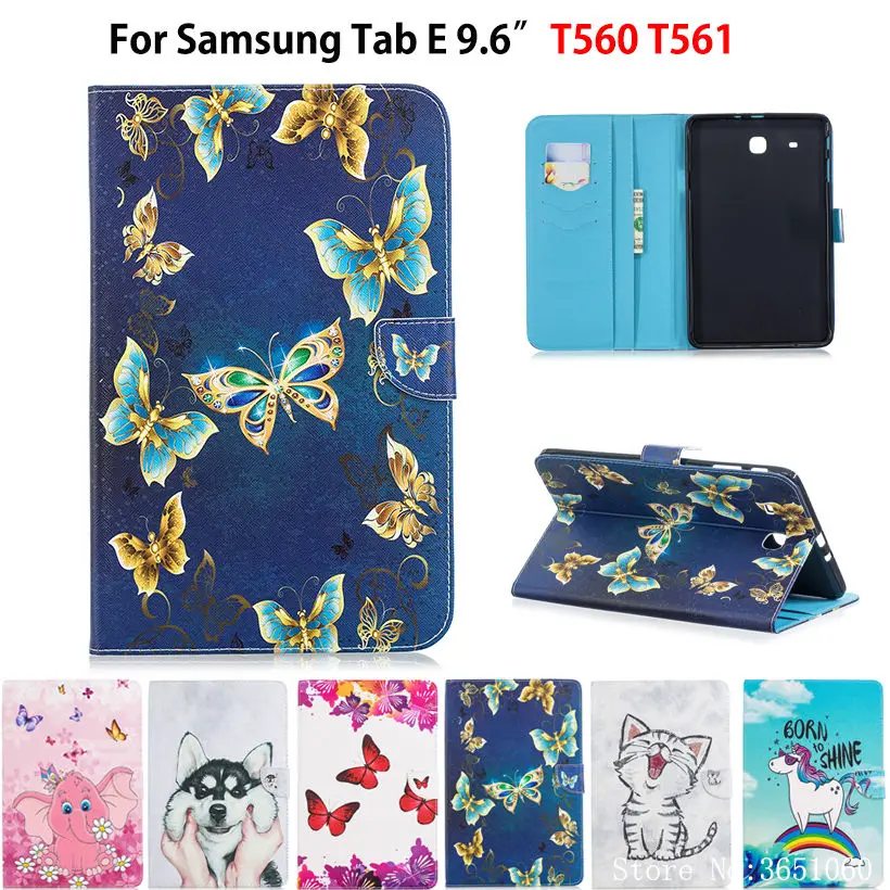 Чехол для Samsung Galaxy Tab E 9 6 &quot чехол планшета T560 T561 С Рисунком бабочки кошки