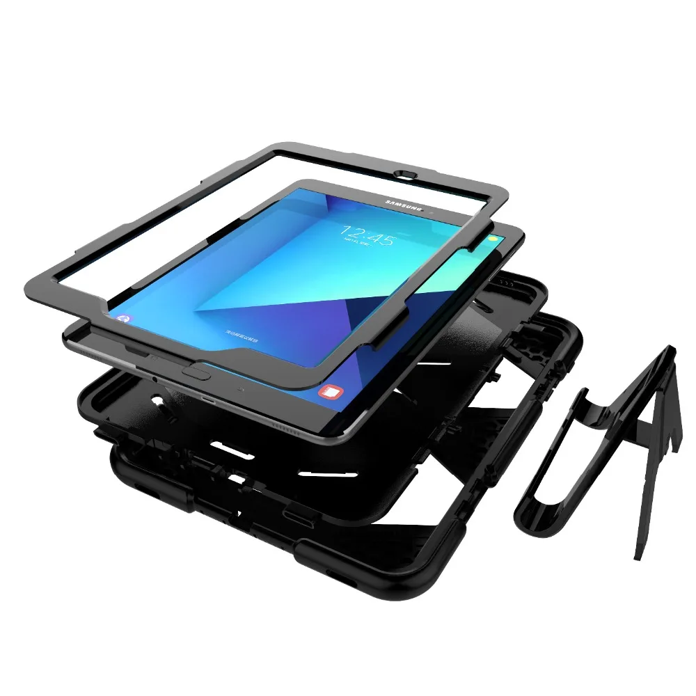 1pcs For Galaxy Tab S3 Stand Hard Case Full Protect Rubber Rugged Baby Safe Cover Samsung 9.7 T820 T825 | Компьютеры и офис