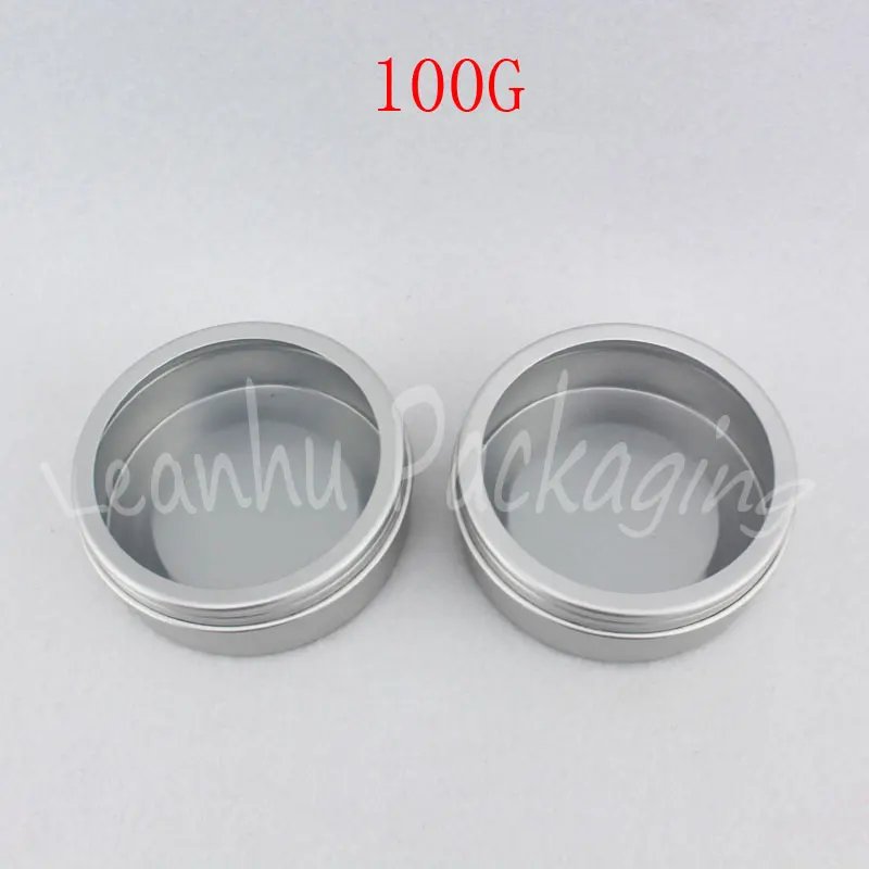 100G Empty Aluminum Cream Jar , 100CC Mask / Eye Cream / Lip Cream Sub-bottling , Empty Cosmetic Container ( 48 PC/Lot )