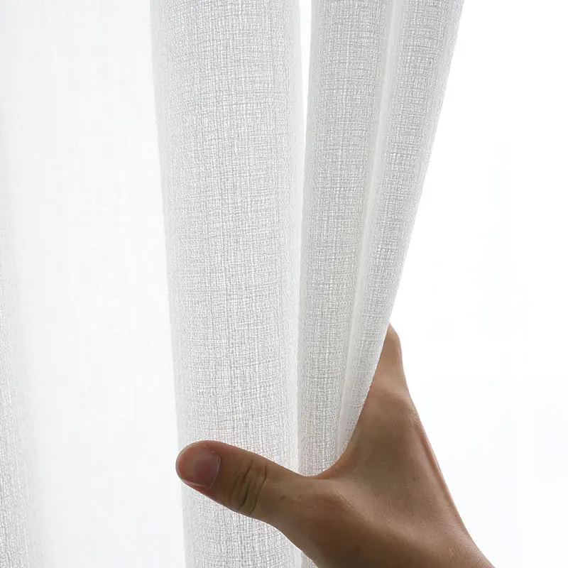 

White Sheer Curtains Home Decor Embroidered Tulle Fabric Nordic Style Black Leaves Kitchen Curtain