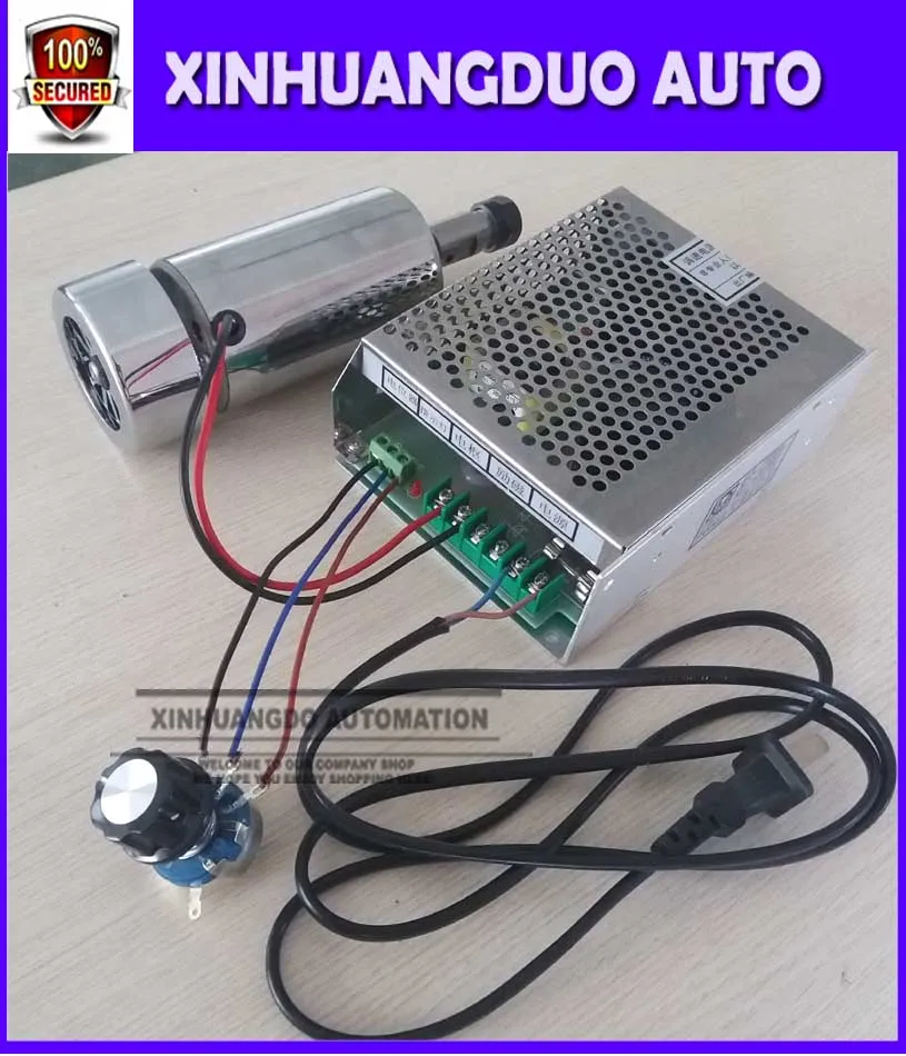 Cnc шпиндель 300 Вт фрезерный мотор с воздушным охлаждением и преобразователь скорости вращения шпинделя и 52 мм зажим и 7 шт. er11 цанга Для DIY гравировки
