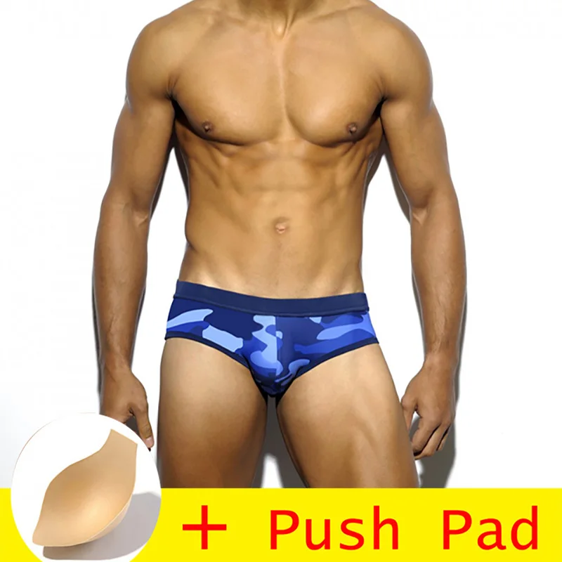 new blue Mens Swim Briefs New Swimwear Men Sexy Swimming Trunks Sunga Hot Swimsuit Beach Shorts Mayo De Praia Homens Maillot De Bain - Цвет: new blue