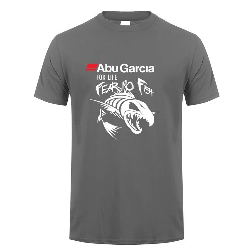 charcoal Abu Garcia Fear No Fish футболка мужская с коротким рукавом Хлопок Abu Garcia For Life футболка мужские футболки DS-052 - Цвет: charcoal