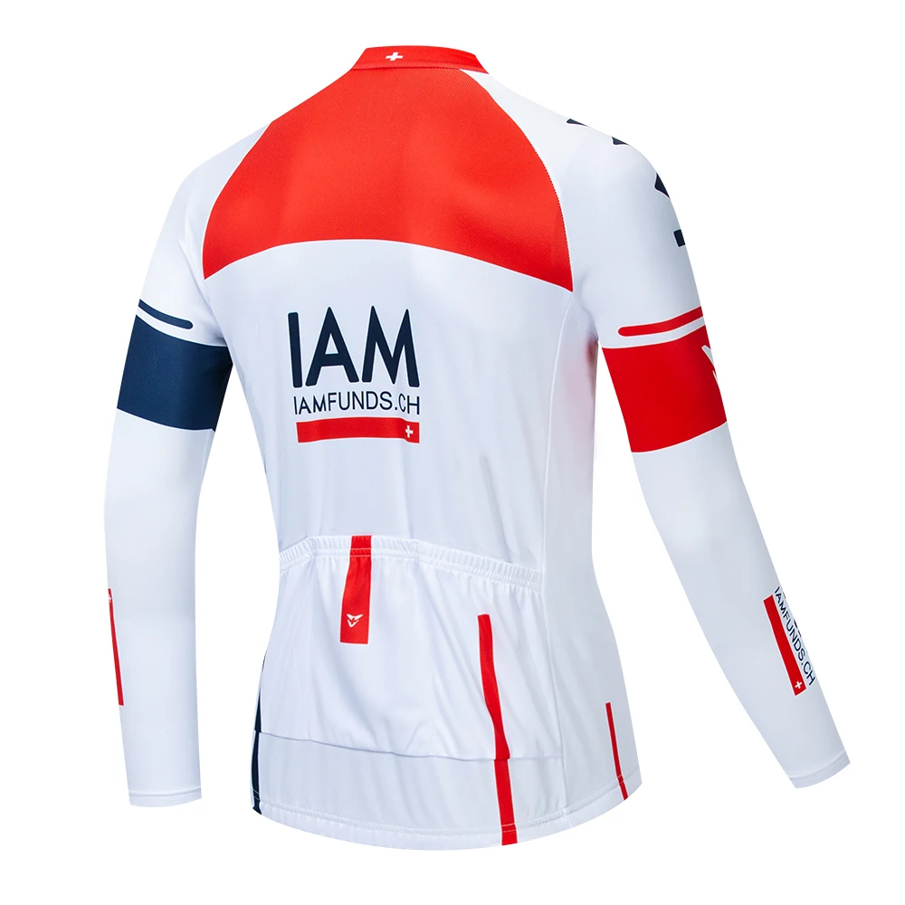 Демисезонный Pro team IAM Велоспорт Джерси с длинным рукавом мужские быстросохнущие тонкий велосипедная Одежда MTB Ropa Ciclismo Велосипедный спорт Майо только