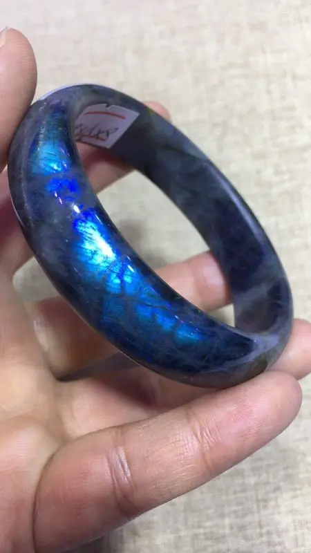 

Натуральный Лабрадорит синий свет драгоценные камни камень Женщина Браслет AAA внутренний диаметр 59 мм