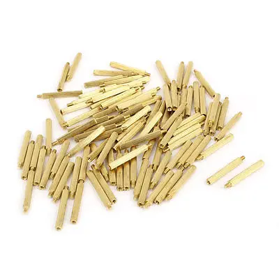 

100 Pcs Male to Female Screw Brass Pillars Standoff Spacer M2x22mmx25mm