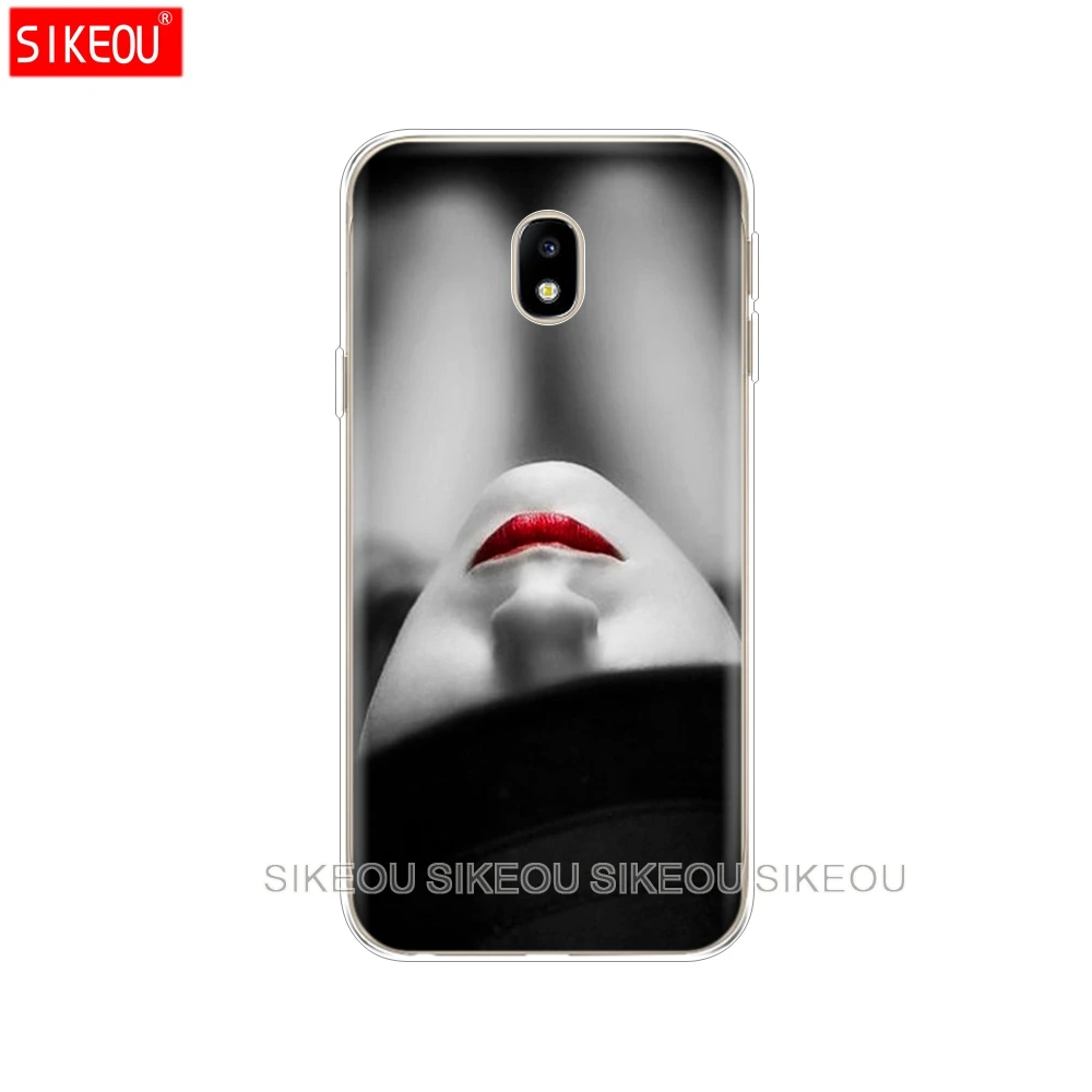 Силиконовый чехол для телефона Samsung Galaxy J3 J5 J7 2017 J330 J530 J730 PRO j2 2018 Red Sexy Lips girl Luxury Korea