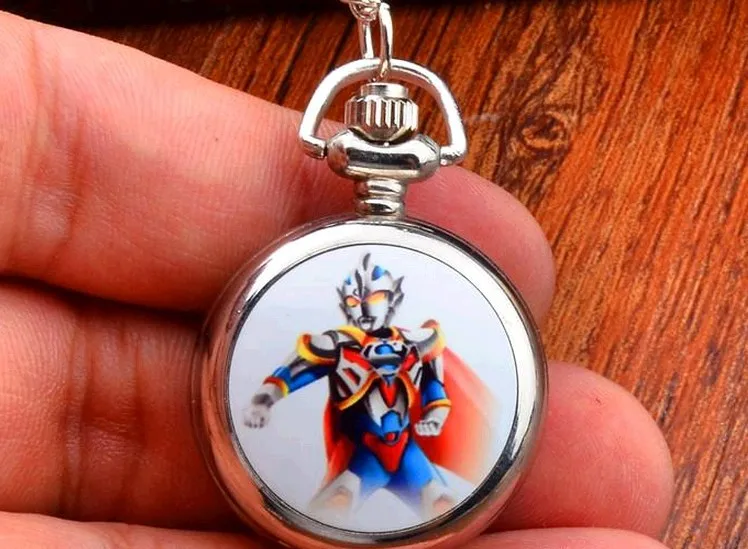 

Animated Ultraman TIGA LEO ZERO MAX pendant necklace quartz pocket watch women Men Children gift low price wholesale