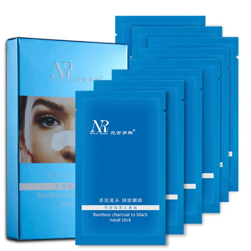8 шт./компл. Бамбуковый Уголь Нос Маска для удаления угрей акне уменьшить поры