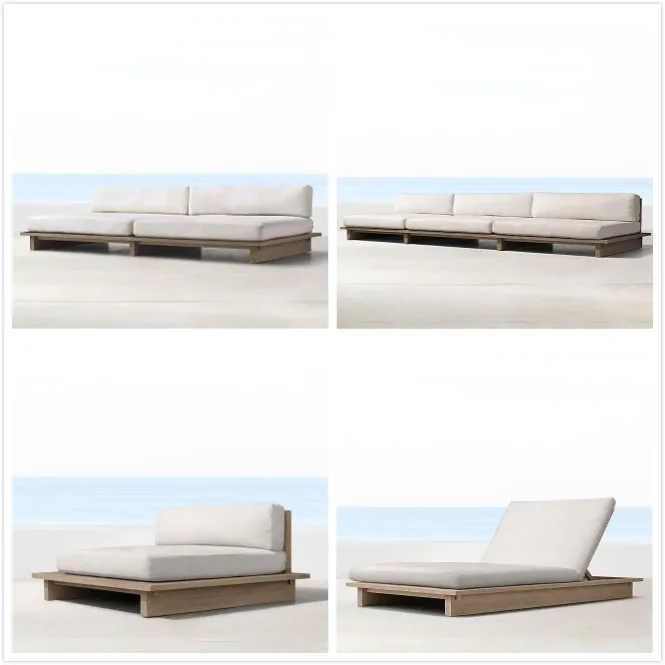 Weathered teak garden outdoor furniture wood tea table