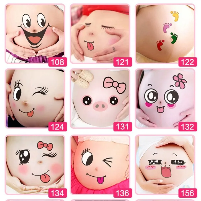 3 шт./лот новинка костюмы для беременных наклейки на живот реквизит бесплатная