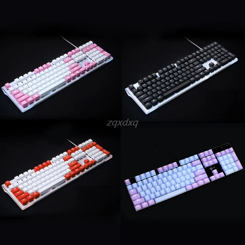 Полупрозрачный двойной выстрел PBT 104 KeyCaps с подсветкой для вишни клавиатура MX