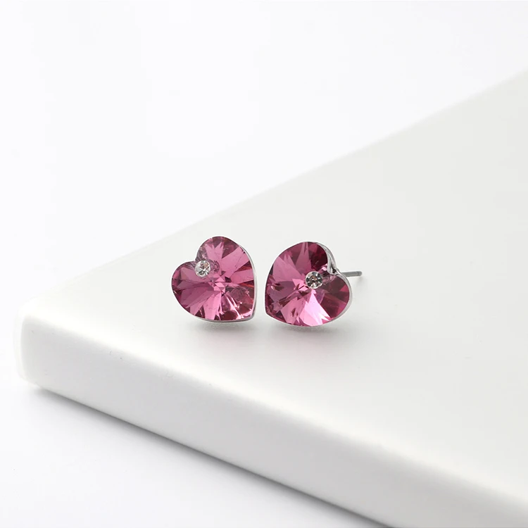 7 пар/компл. в форме сердца с кристаллами SWAROVSKI серьги со шпилькой для Для женщин