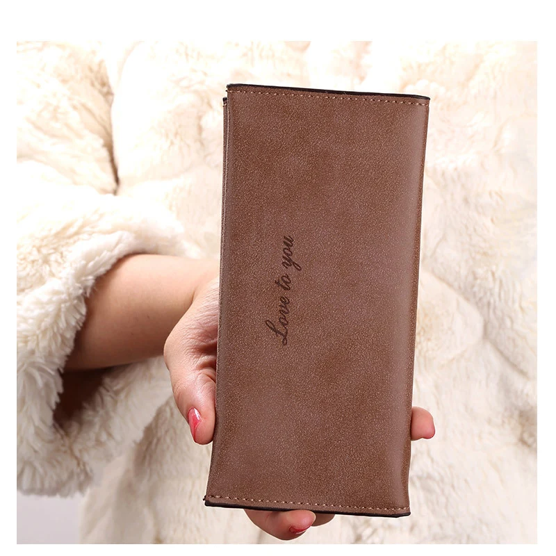 Лидер продаж! Модный женский длинный кошелек из матовой полированной