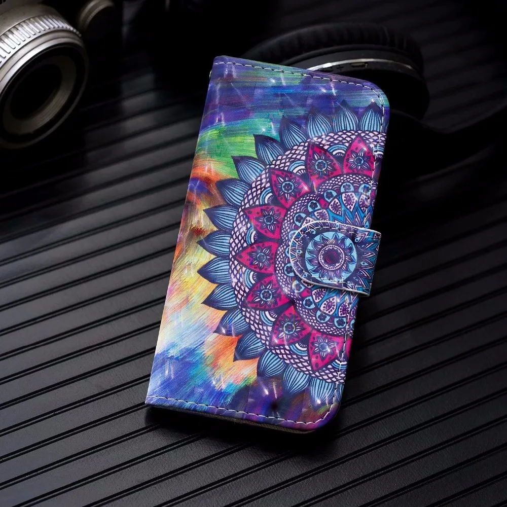 Магнитный Флип кейс для iPhone X XS Max XR 8 7 6S Plus 5S SE 3D узорчатый кошелек из искусственной