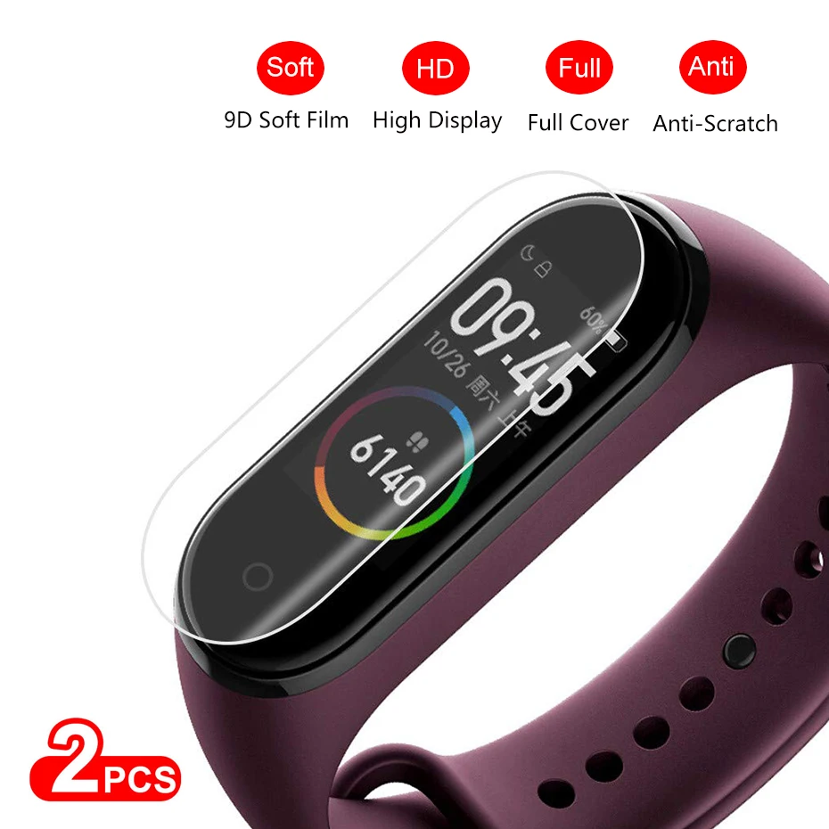 Новые 2 шт./лот Mi Band 4 защитная пленка для экрана HD полное покрытие экранные пленки