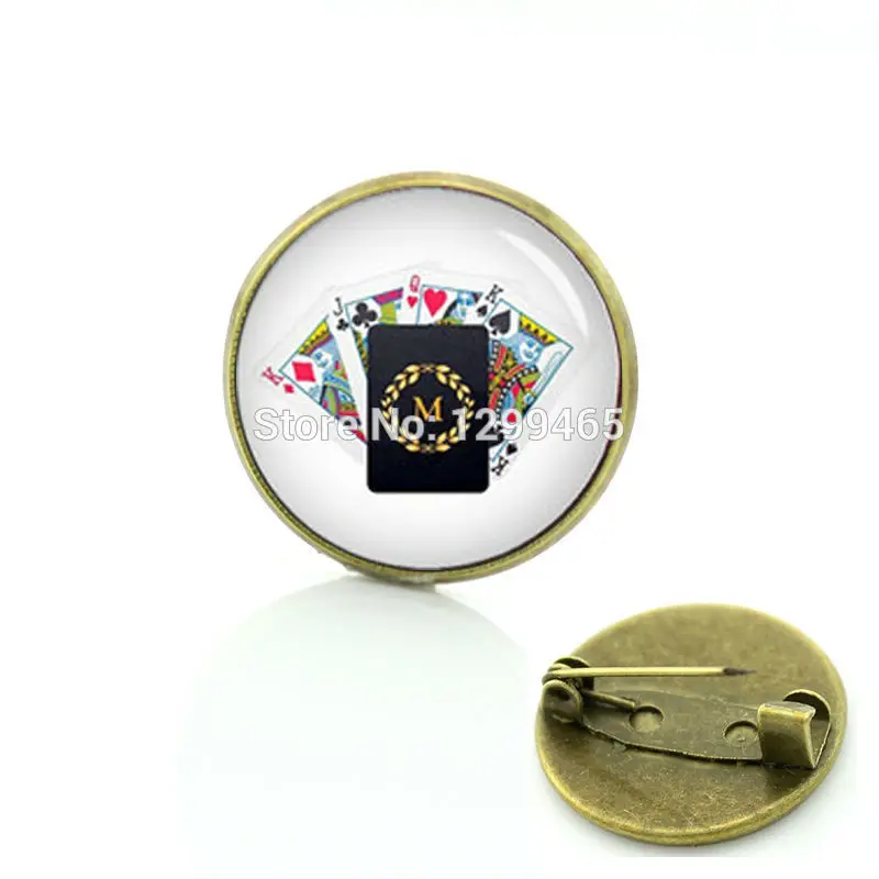 

2017 Real Sale Broche Ornate Golden Leaved Roman Wreath Mong Brooches Decoration Male Poker Keepsake Playing Cards Badge C 1312