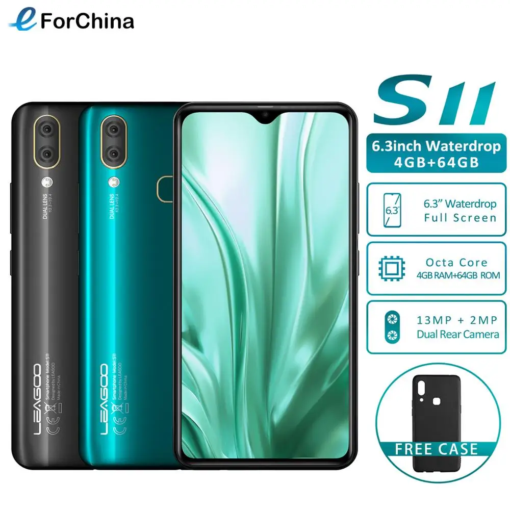 Leagoo S11 Смартфон Android 9 0 мобильный телефон 6 3 ''экран капли воды MT6762 Helio P22