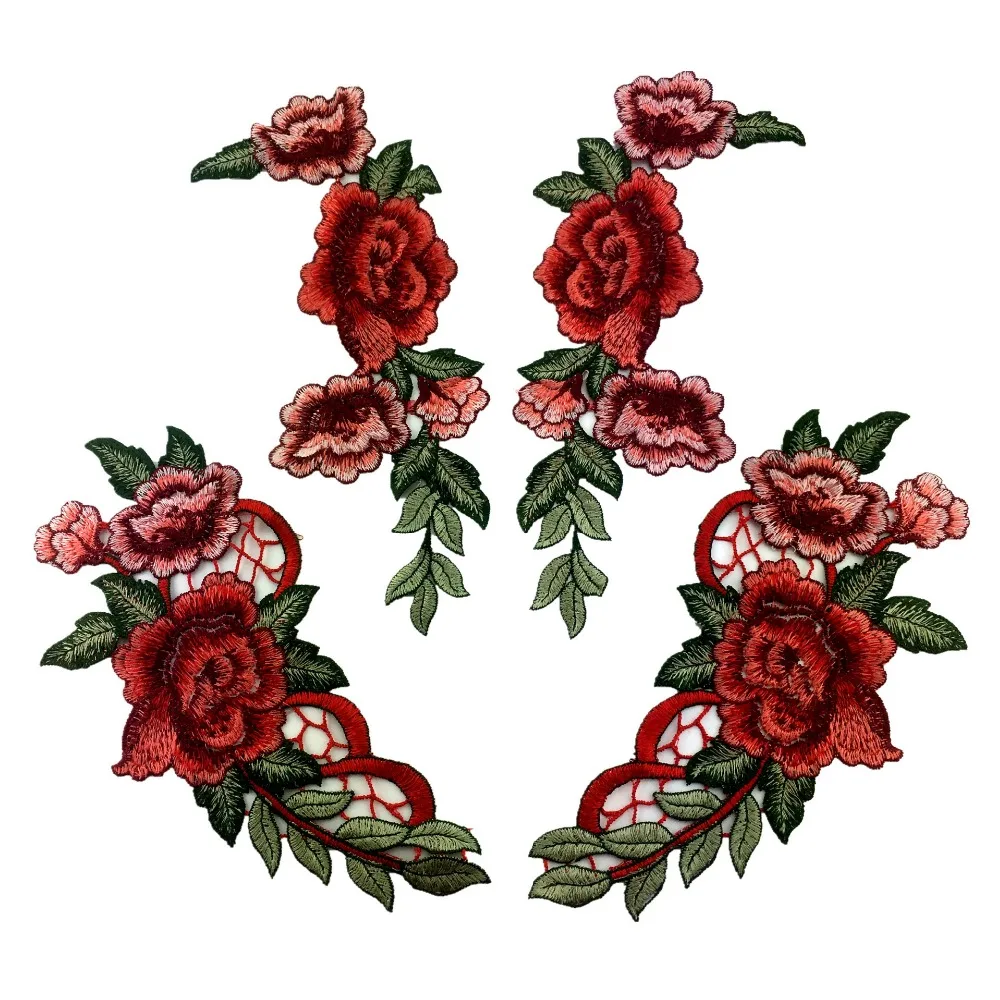 

NEW Rose Flowers Embroidered Patches sew on for Clothing Applique DIY Sewing