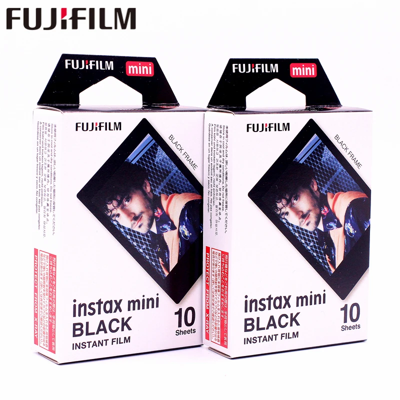 Оригинальная фотобумага Fujifilm Instax Mini 20 листов черная рамка для 8 7s 25 50s 90 9