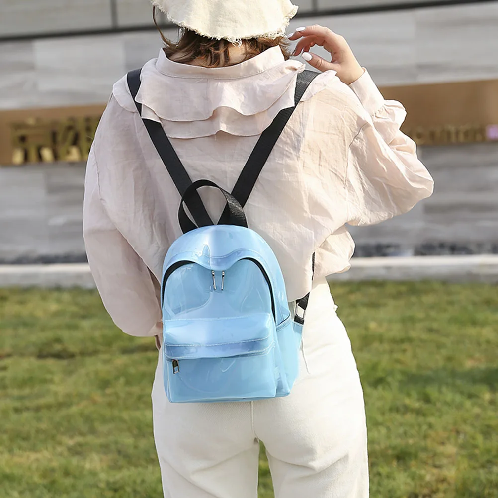 Новинка 2019 прозрачный рюкзак из ПВХ на молнии водонепроницаемый дорожный для