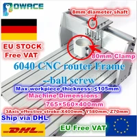 euus delivery 6040 desktop 1605 ball screw cnc router milling machine mechanical kit 80mm aluminum clamp