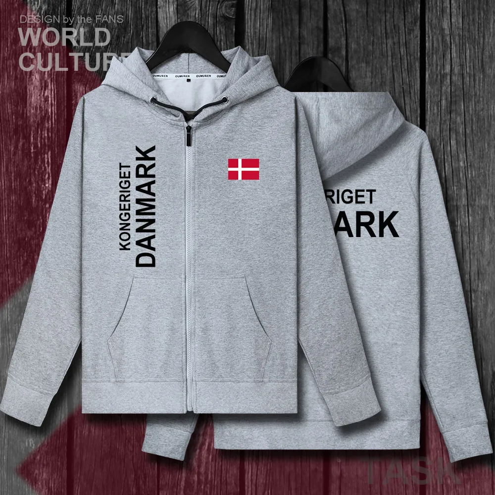 Дания Датский Danmark DK DNK мужские флисовые толстовки на молнии зимние трикотажные