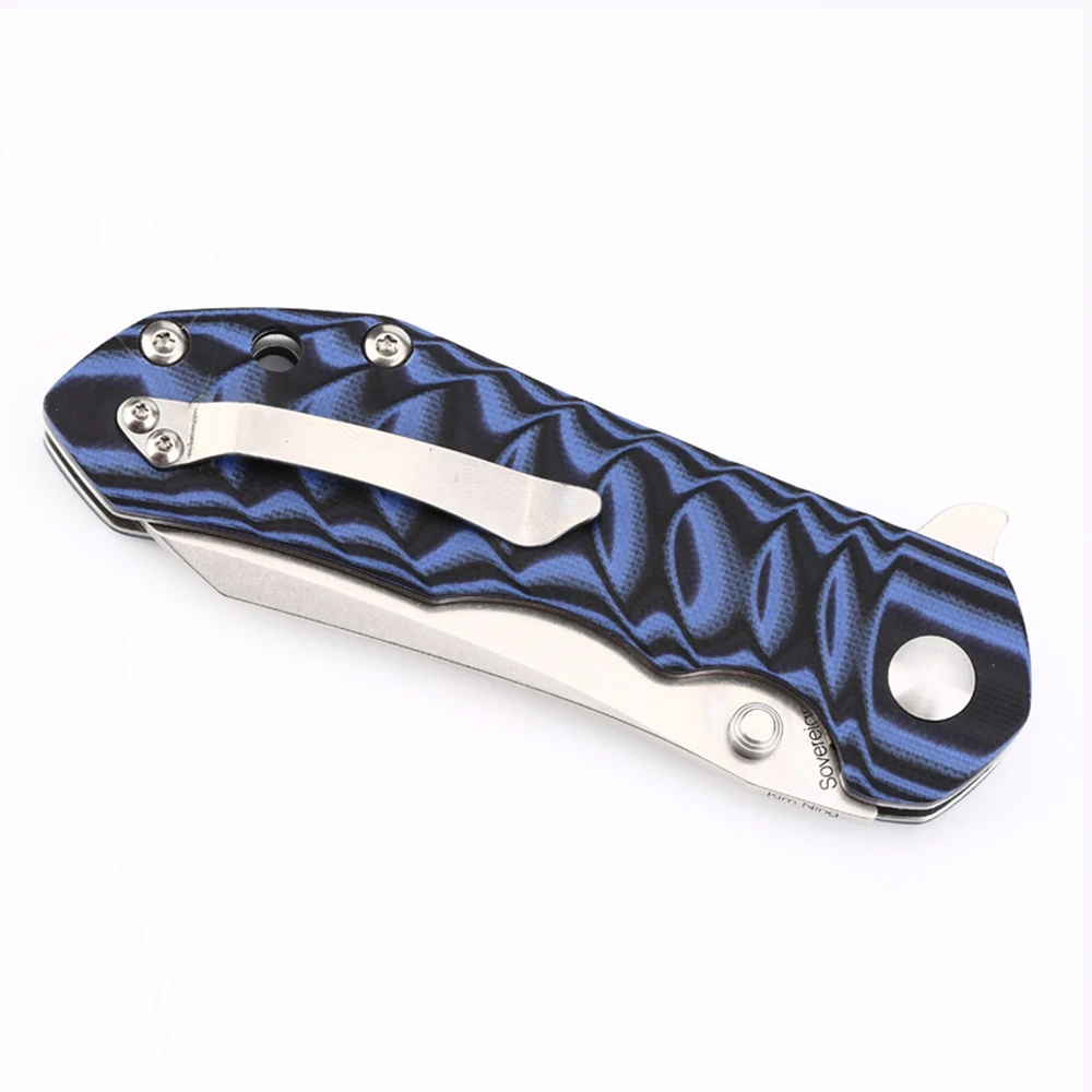 Складной нож Kizer, карманный нож V4423N2, высокое качество, edc нож для кемпинга, синяя ручка, нож