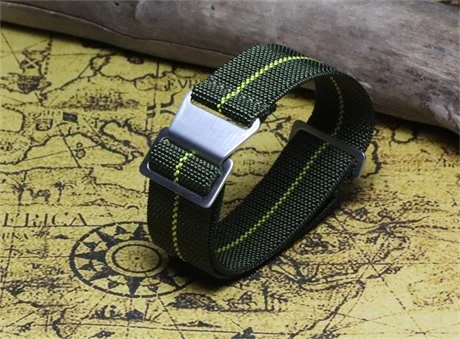 E Silver buckle Дизайн, различные цвета, сверхпрочный нейлоновый ремешок для часов NATO ZULU 20 21 22 мм, полосатый эластичный ремешок для часов - Цвет ремешка: E Silver buckle