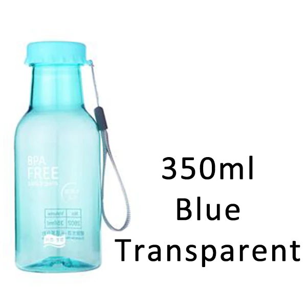 350ML blue Transhome яркие цвета небьющаяся бутылка для воды 350 мл 550 мл портативная герметичная велосипедная Спортивная пластиковая бутылка стакан для лимонного сока - Цвет: 350ML blue